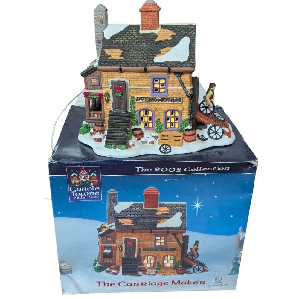 Lemax 2002‎ Carole Towne Christmas Carriage Maker Shop Original Packaging